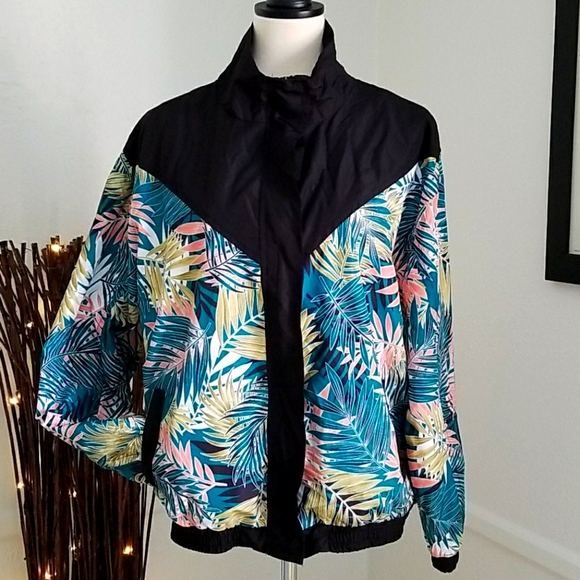 1 Sunset Lane Jackets & Blazers - 1 Sunset Lane floral zip up Windbreaker jacket